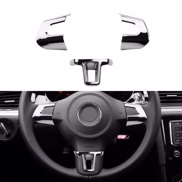 Chrome ABS Steering Wheel Trim – Compatible with Volkswagen Golf 6