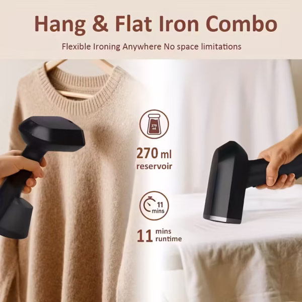 Portable Garment Steamer – Wrinkle Remover, 220–240V, 270ml Tank - Image 2